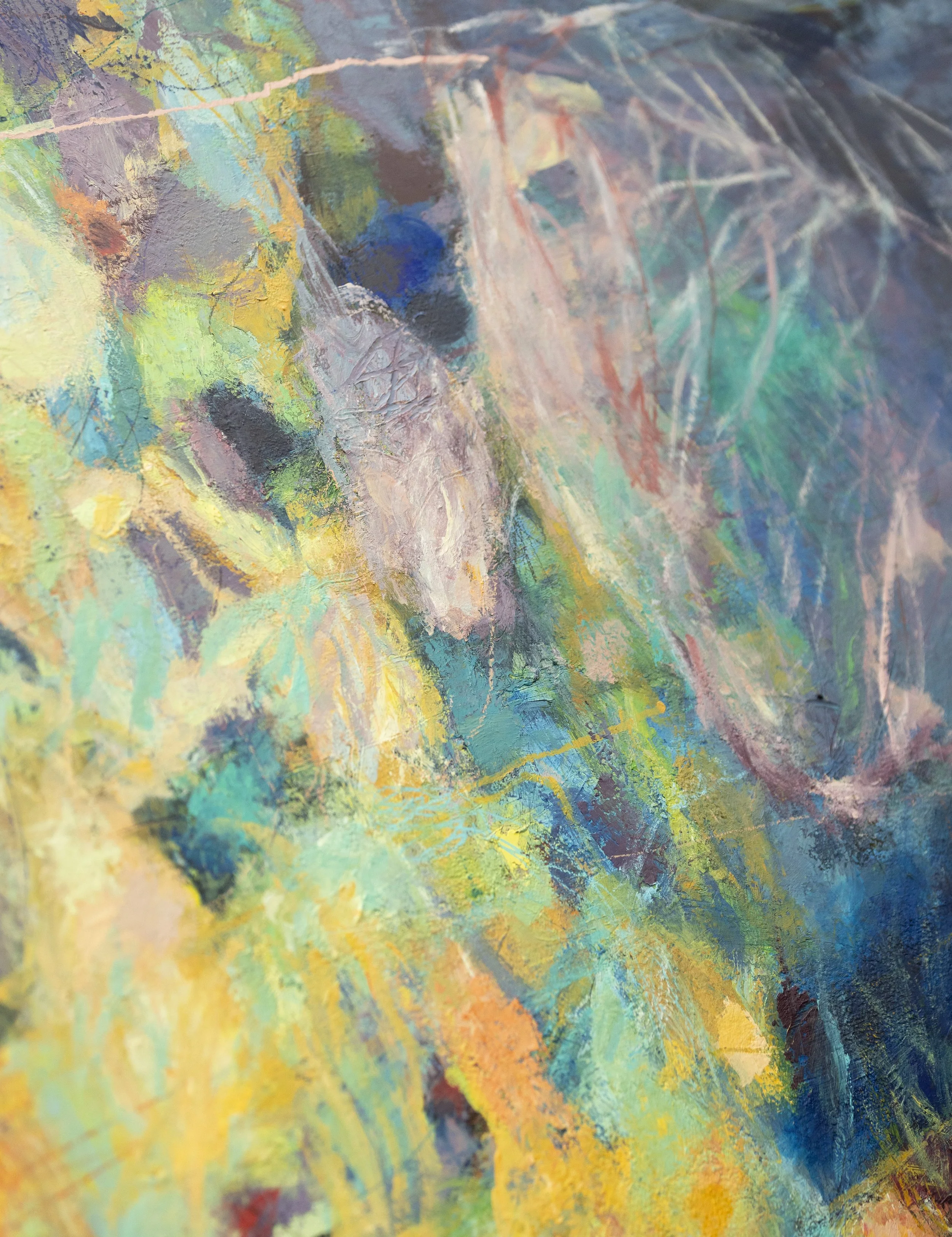Hommage océane - huile sur toile, 130 x 162 cm- 2026 - détail -  Disponible en un clic sur Artsper