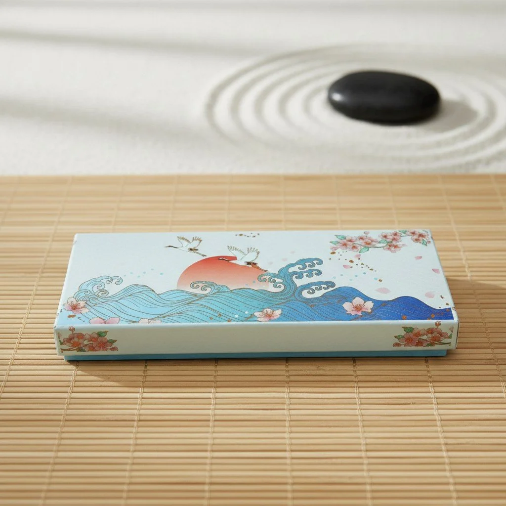 Japanese Art-Inspired 3-Compartment Keepsake & Gift Box