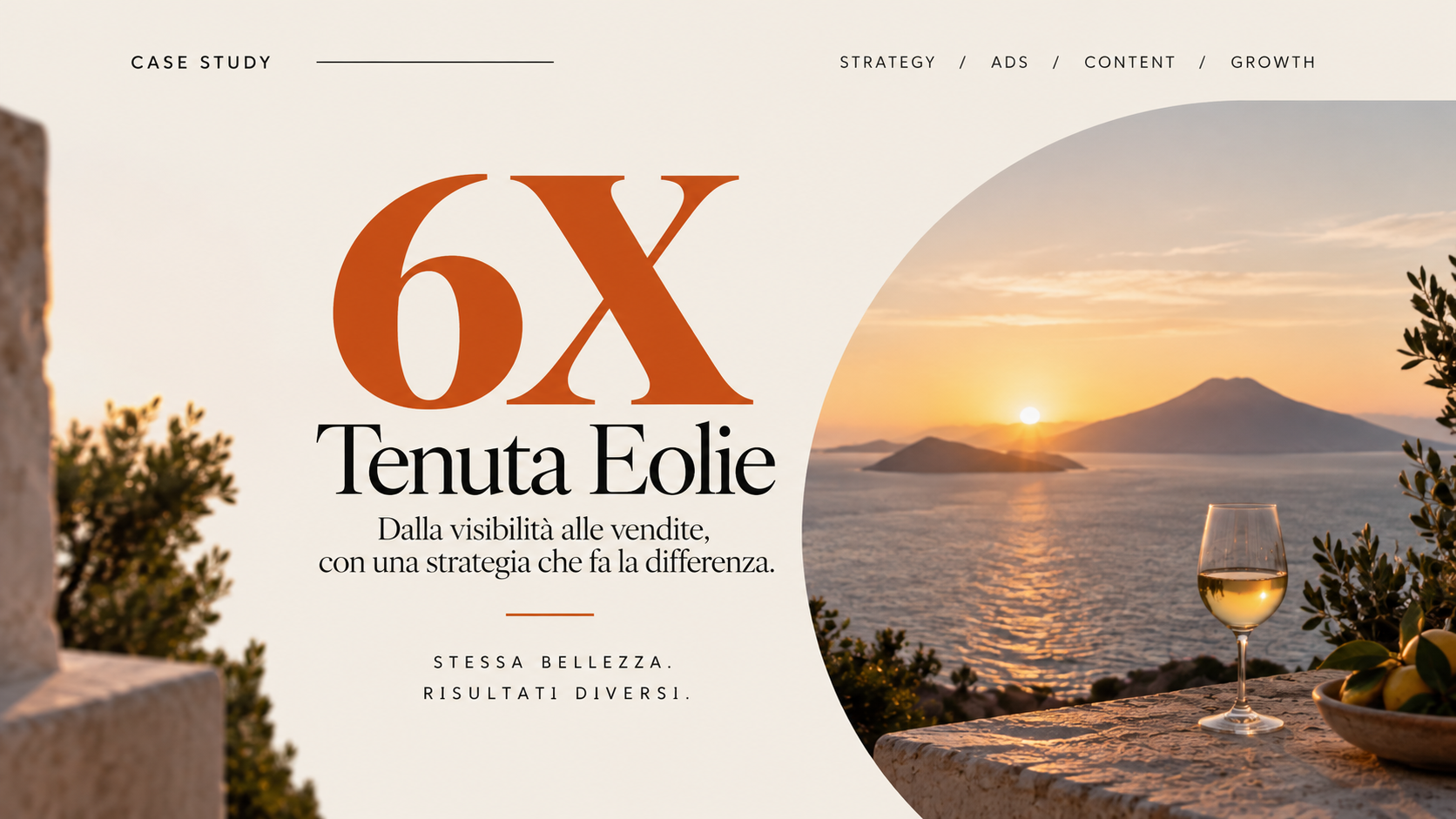6X — 6€ incassato per ogni € investito per una Tenuta winery nelle Eolie