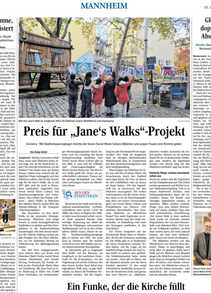 Presseartikel Janes Walks Mannheim.