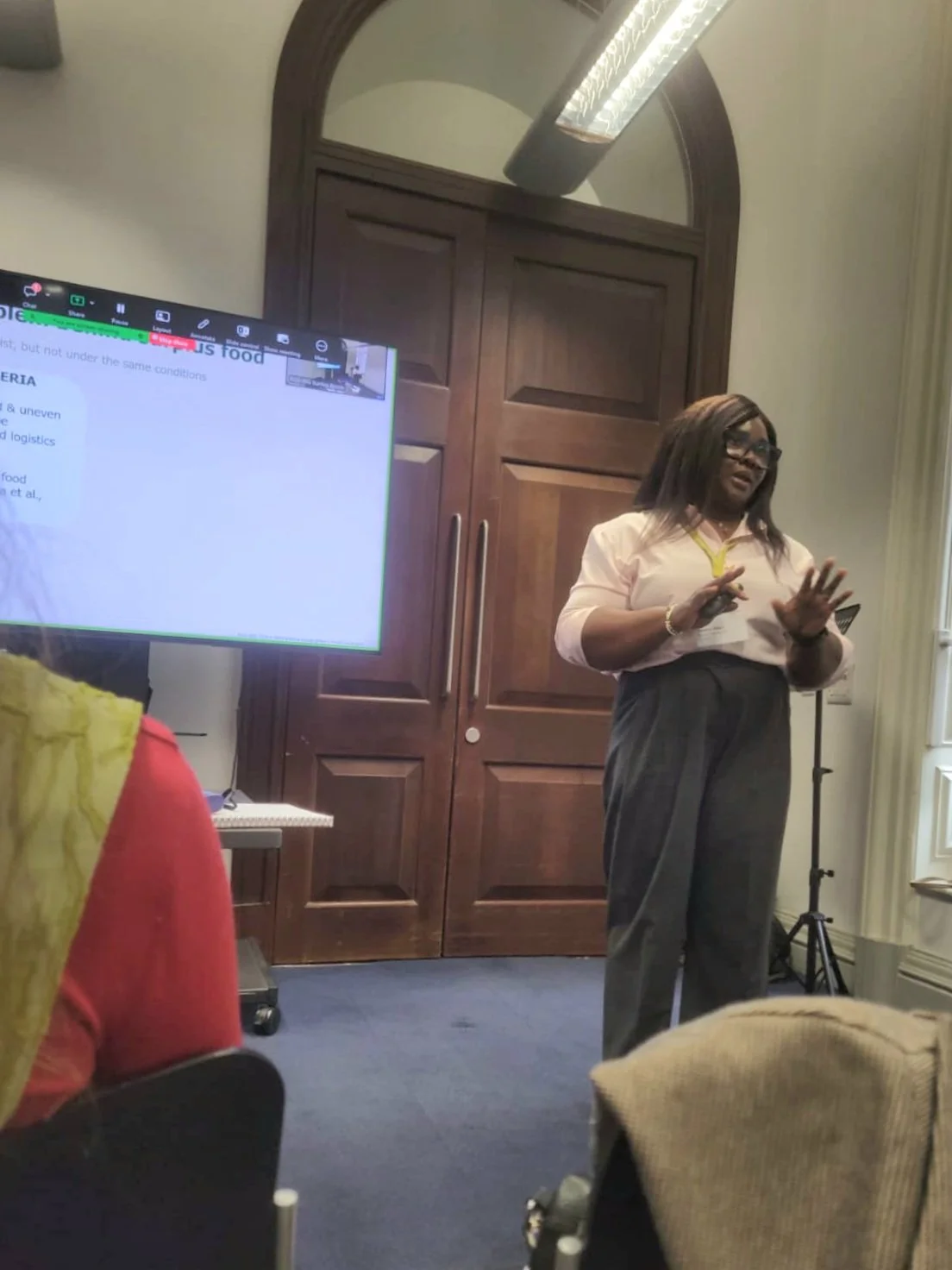 Perpetua presenting her research during the RGS(IBG) 2026 International conference
