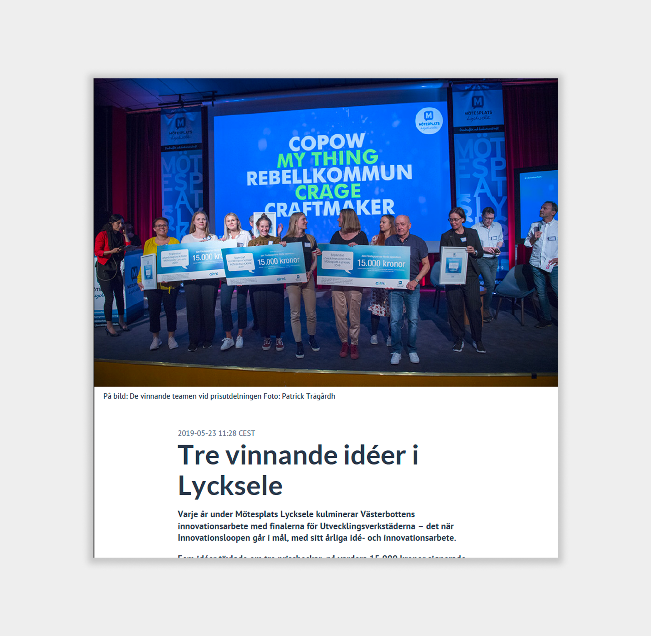 Copow is an app to make entrepreneurial collaboration easy. Winner of the Meetinpoing Lycksele competition.