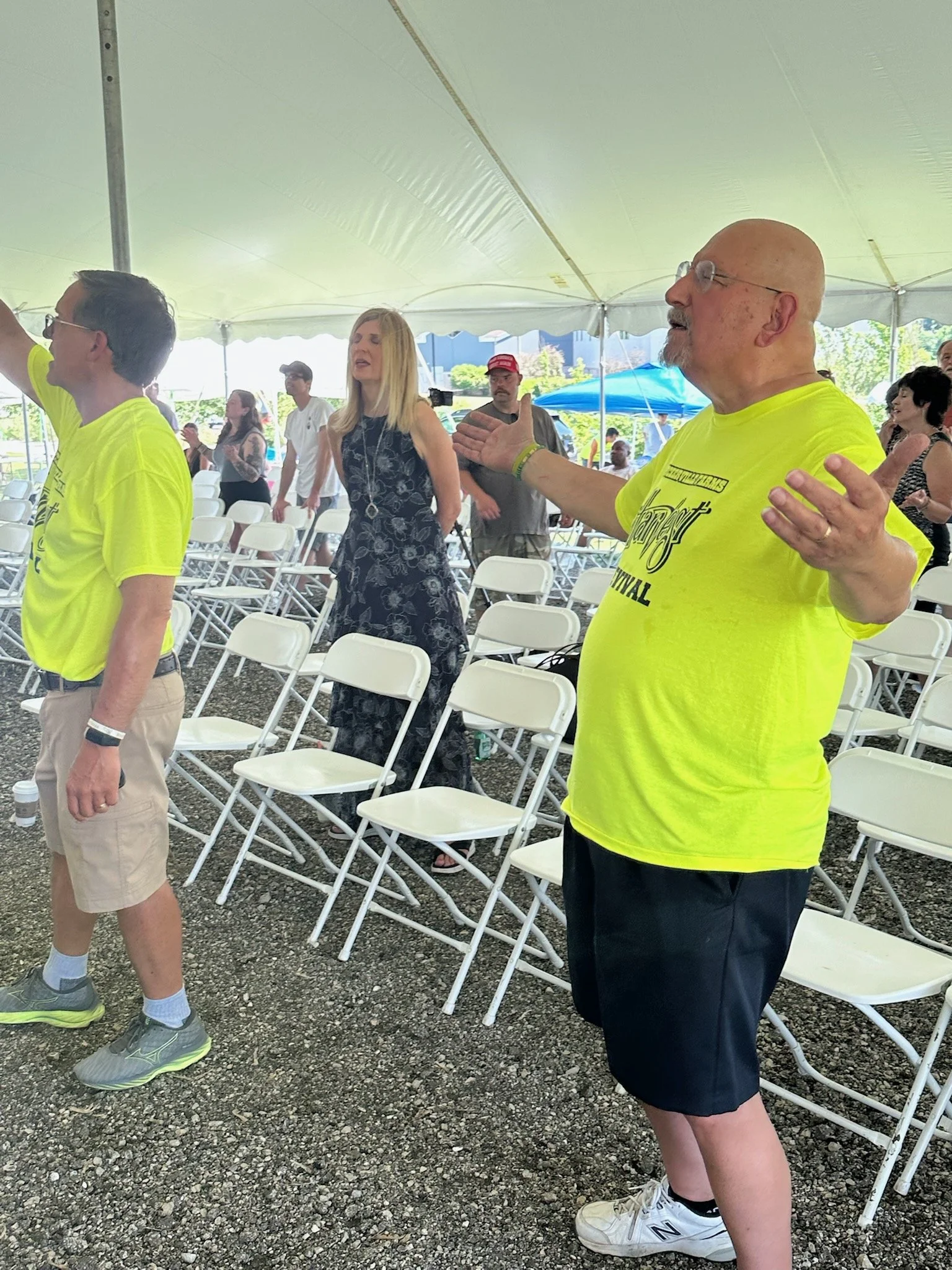 Singing at revival.