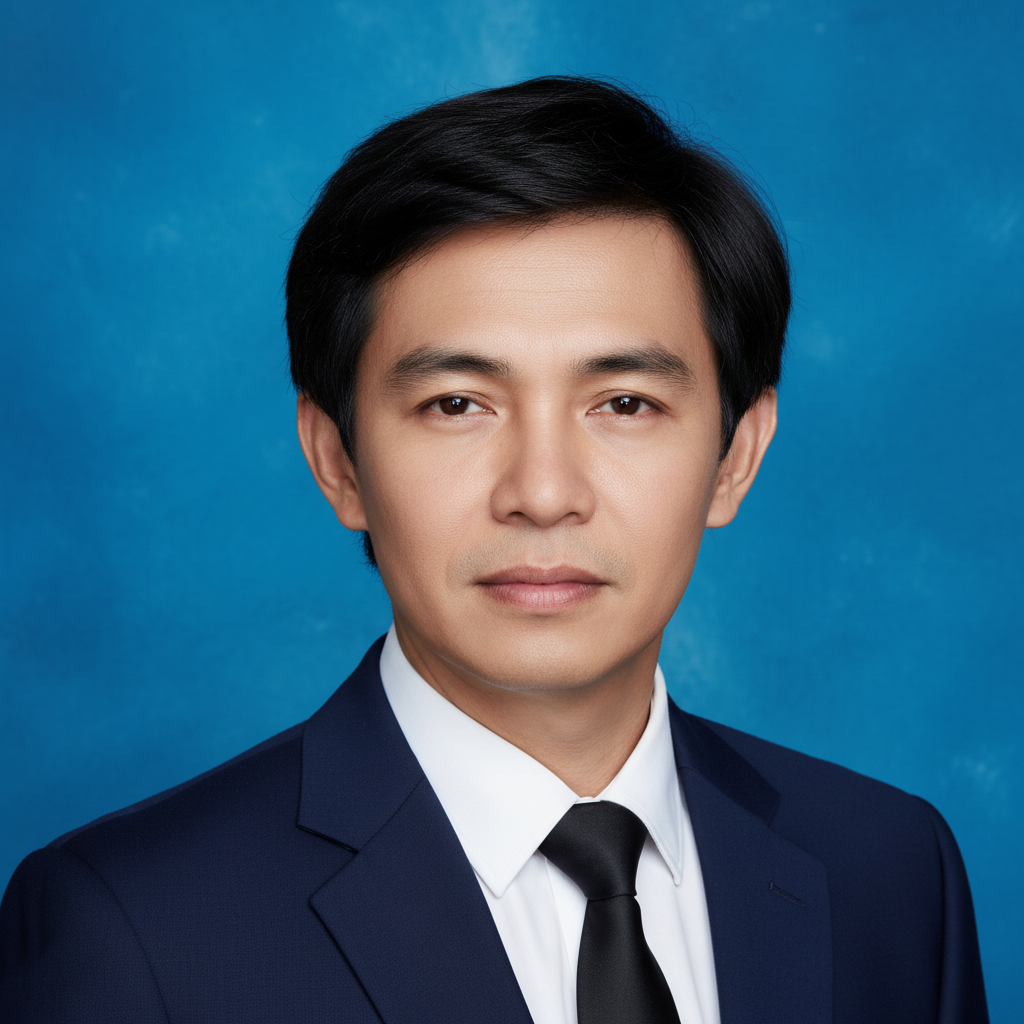 Blue background with an icon of a white handshake in the center.