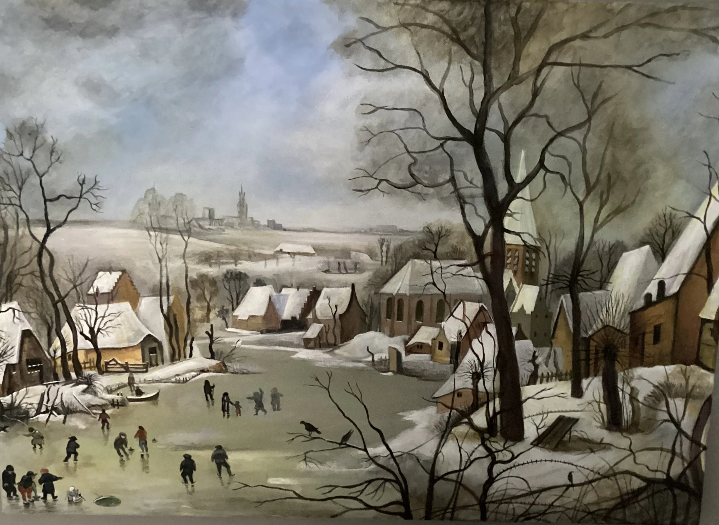 Winter Landscape with bird trap (after Pieter Bruegel) Acrylic