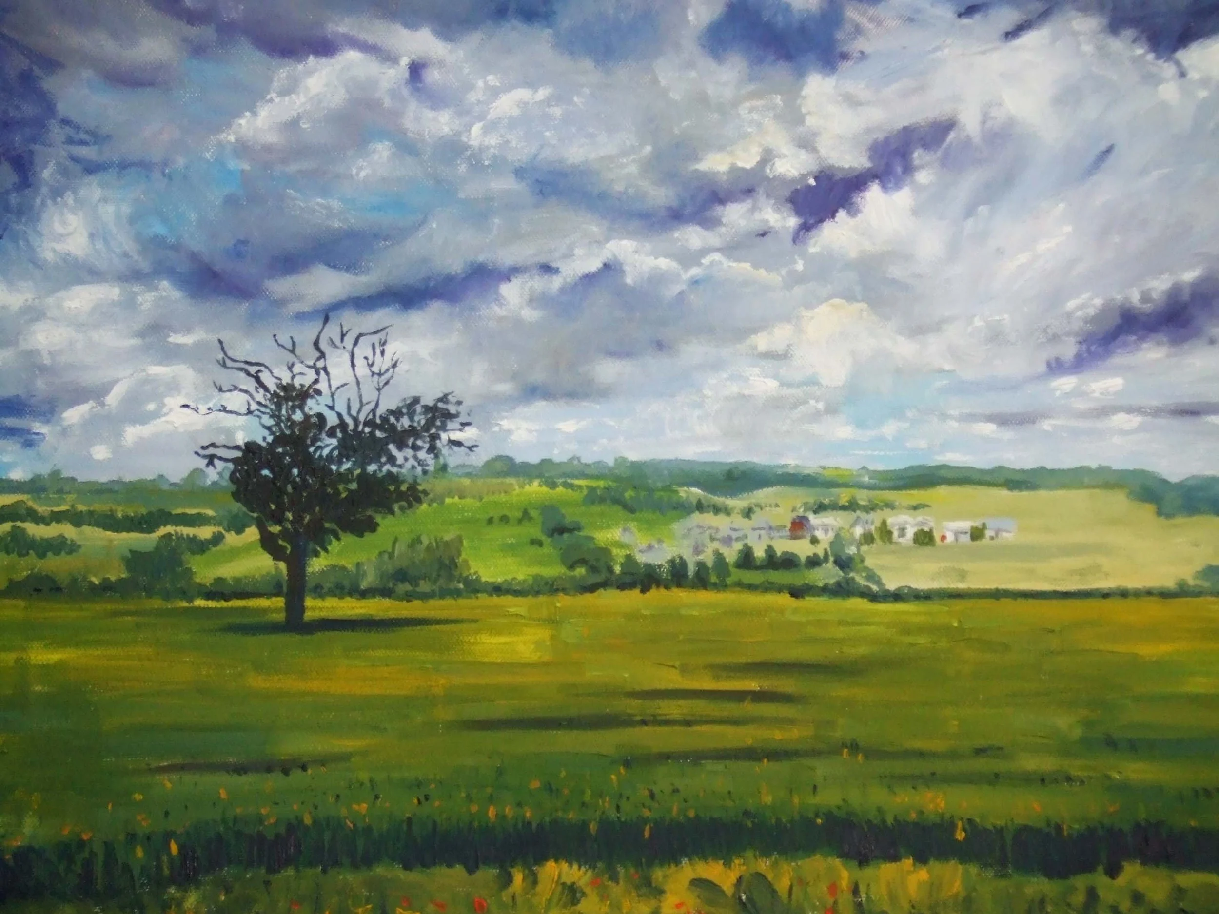 Meppershall fields before rain