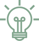 Lightbulb icon with stylized filament