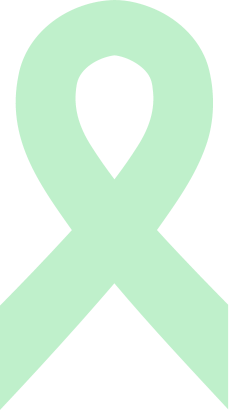 Light green awareness ribbon on a black background.
