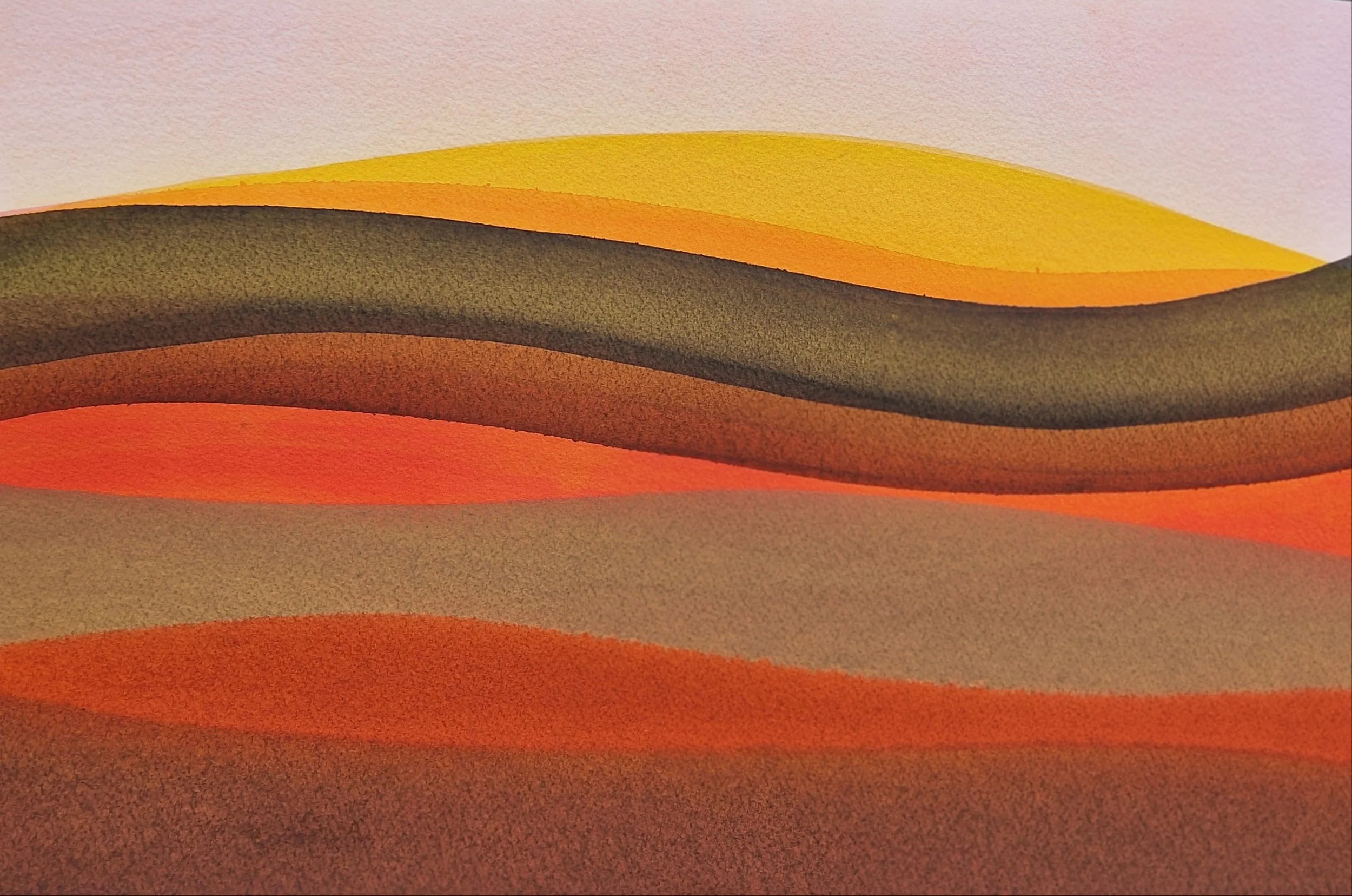 INNER FLAME 
Watercolour on arches paper    
Dimensions w: 62cm  h: 55cm   
(Sold)
