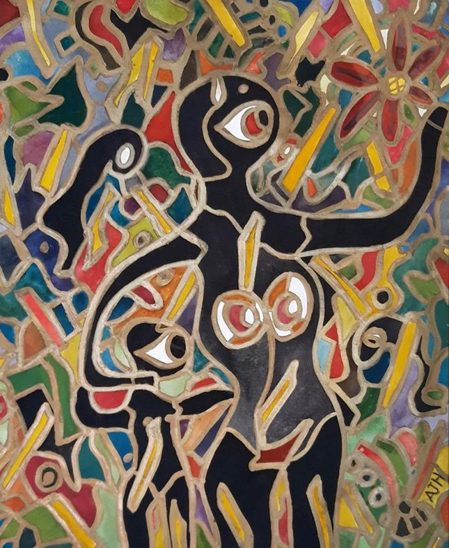 LOVE IN THE TIME OF CHOLERA (2017) 
Oil pastel on paper 
Dimensions: w: 56cm h: 68cm 
(Unavailable)