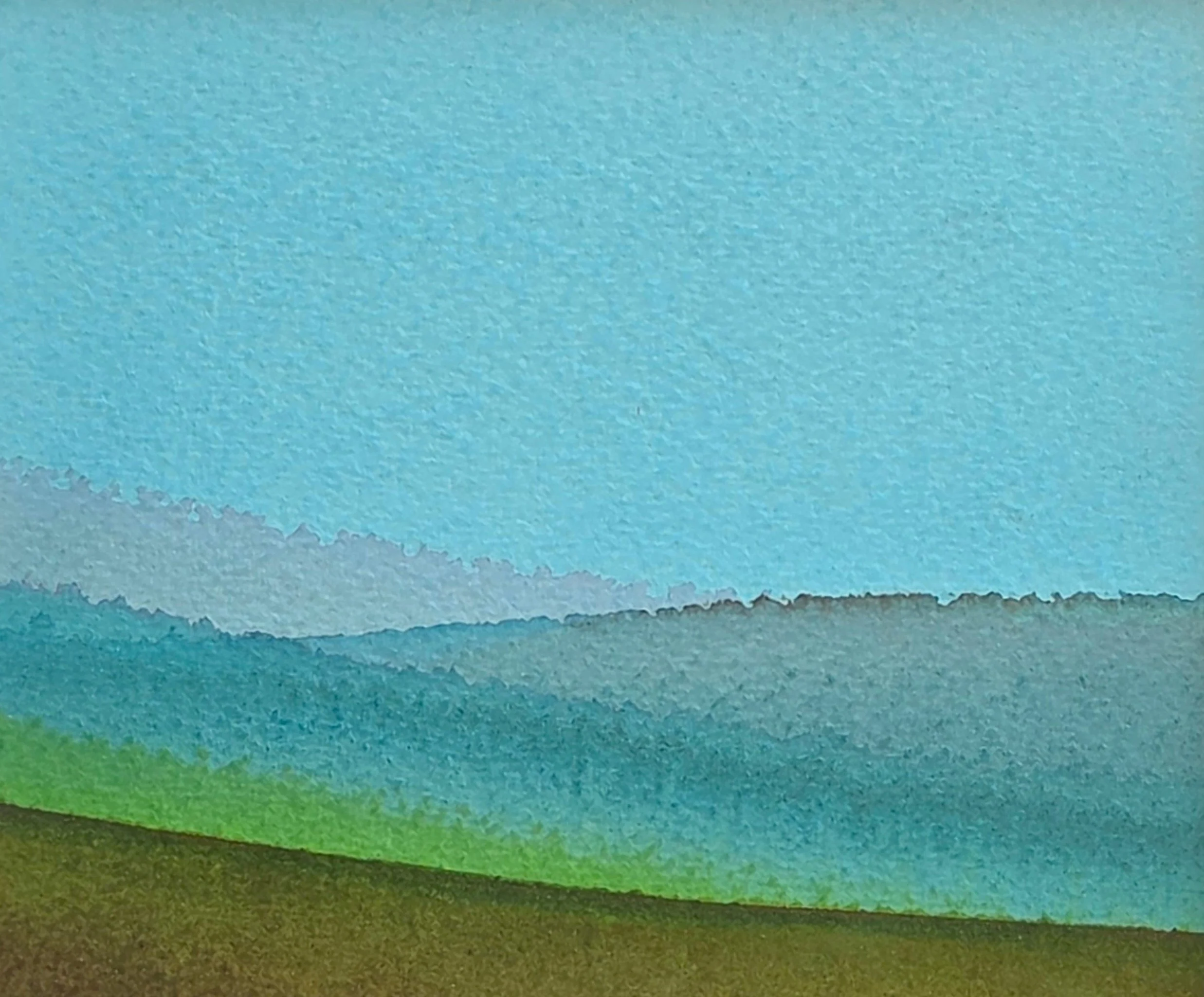BLUE RISE (2026)
Watercolour on arches paper
Dimensions:  w:30cm  h:28cm
(Sold)