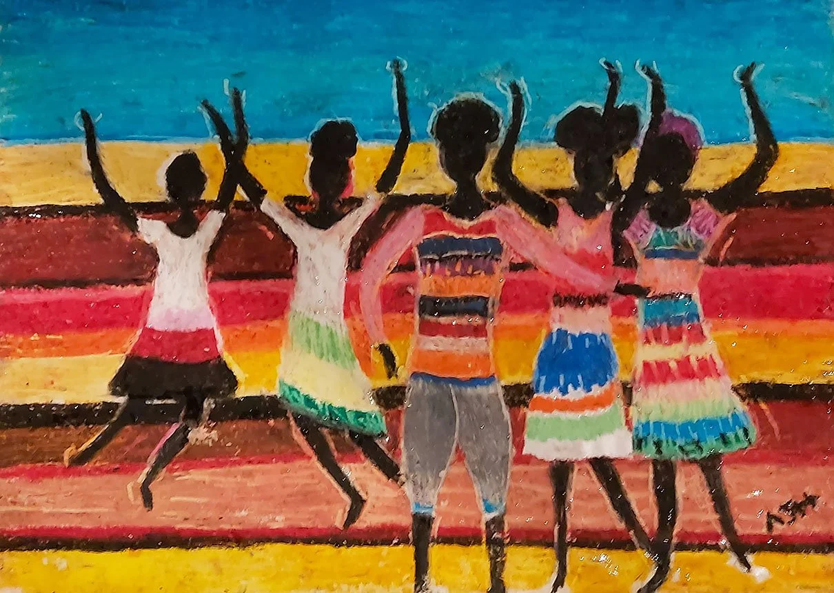 JUMP (2020) 
Oil pastel on paper 
Dimensions: w: 58cm h: 49cm 
(Unavailable)