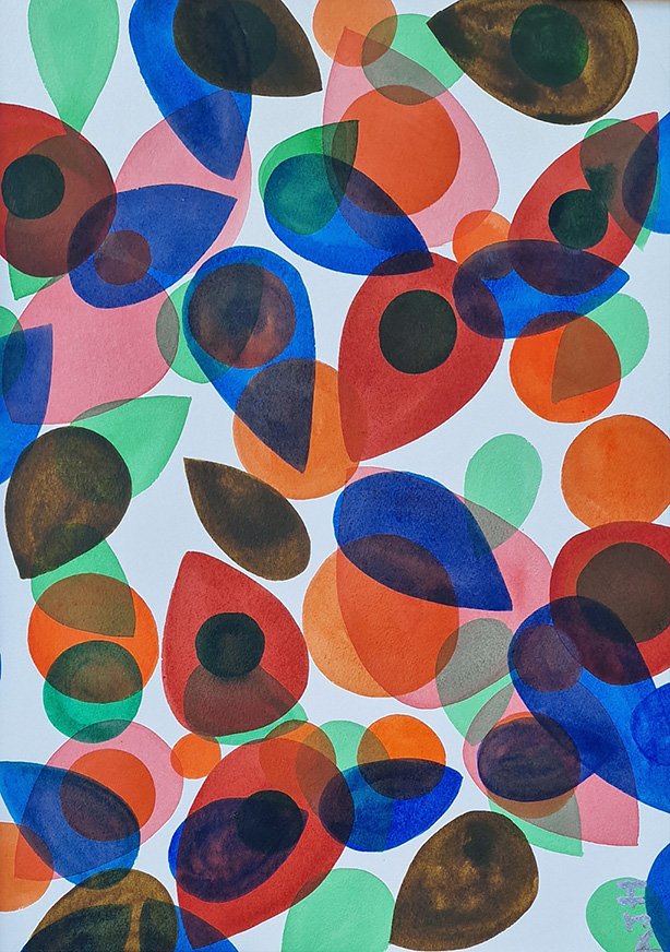 AIR BORN (2024) 
Watercolour painting on arches paper 
Dimensions: w: 72cm h: 91cm 
(£750)