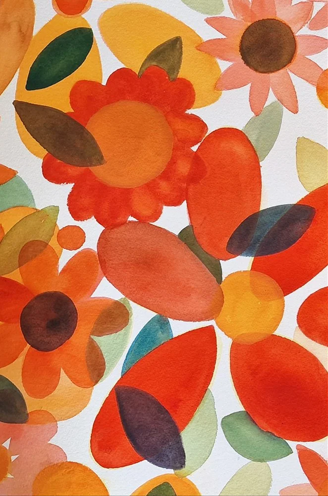 MARIGOLDS & TANGERINES 
Watercolour on arches paper
w: 48cm h: 59cm 
£280