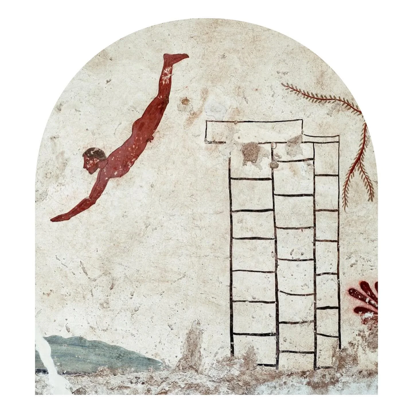 Ancient Greek fresco, known as The Diver📍Paestum.  Buon Ferragosto! ⛱
