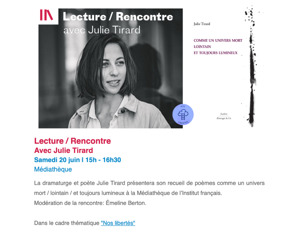 Rencontre littéraire à Berlin avec Julie Tirard