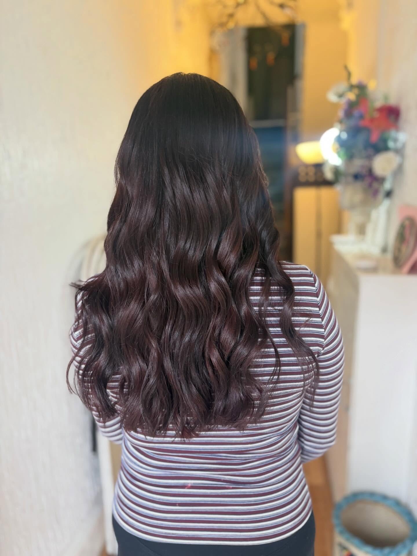 Cherry cola🍒

Colour change for our client, going from blue black to a stunning shiny dark red🤎🍒

Hair by our stylist @ellarosaa_