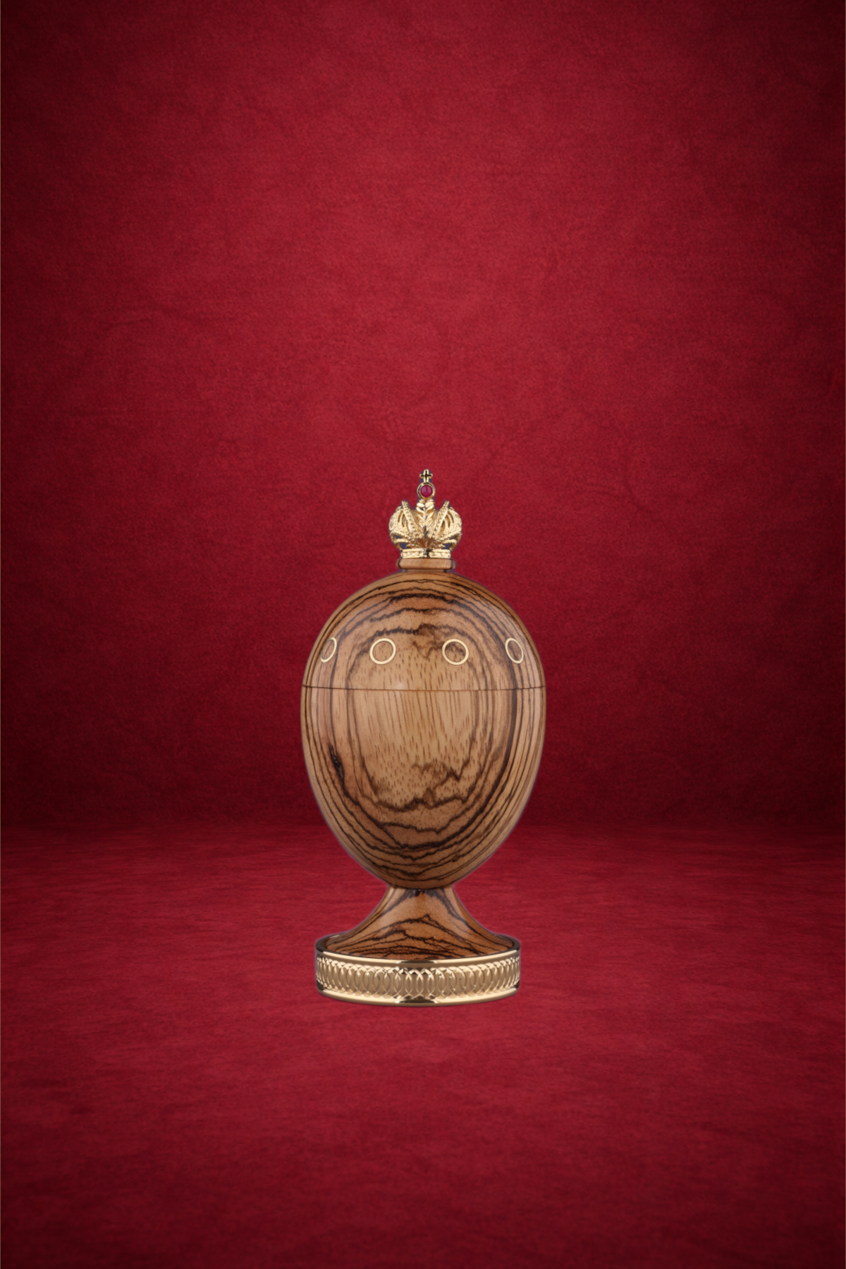 Purple Heart egg creation by Theo Fabergé inspired by honour and remembrance with enamel and gold decoration.