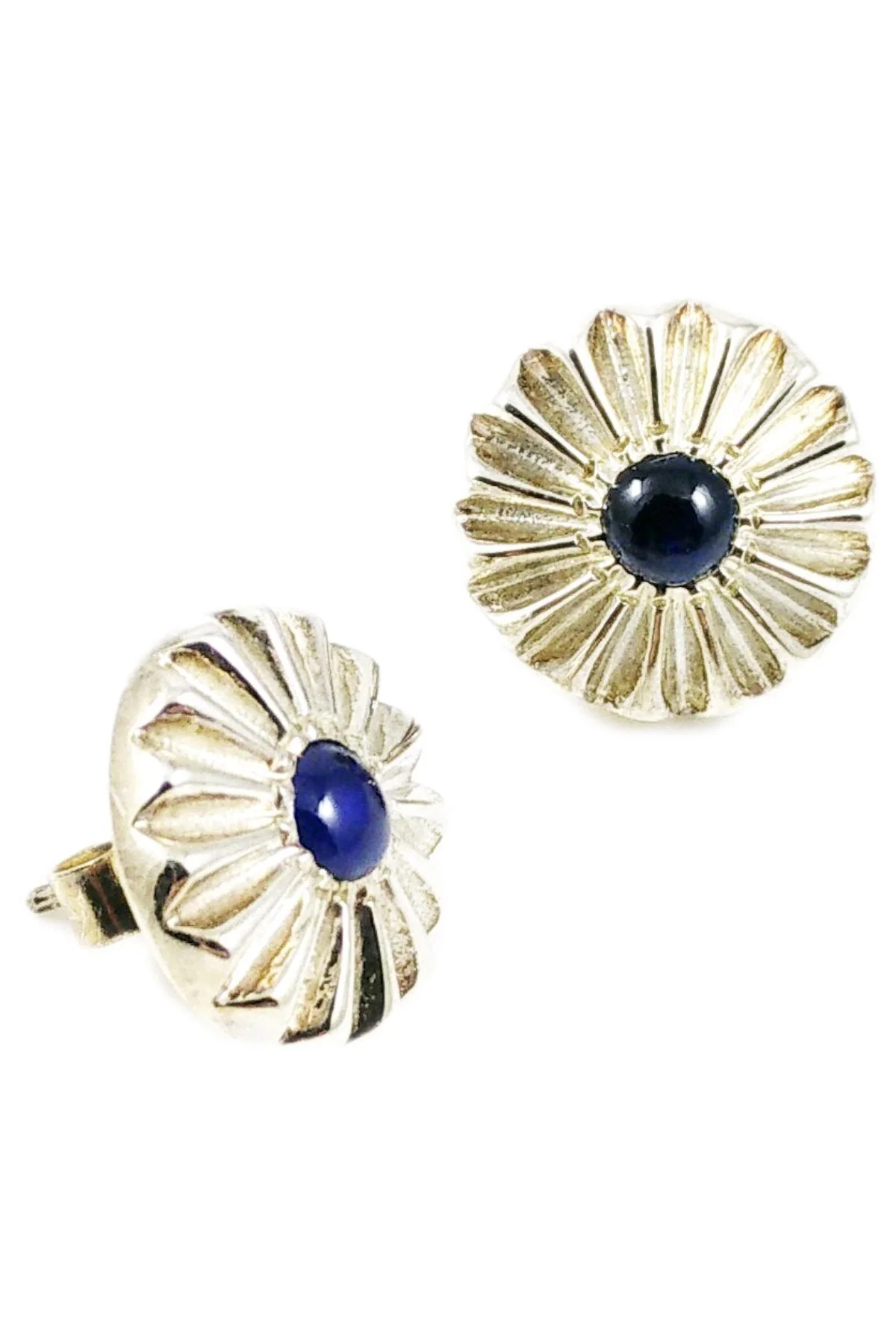 Sunburst Earrings Sapphire by Theo Fabergé in diamonds and rubies.