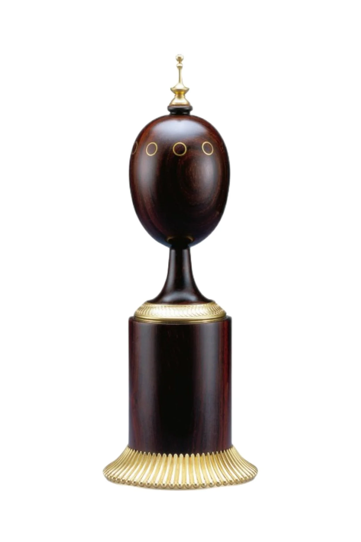 The Editor’s Scribe Egg by Theo Fabergé, shown from the front.