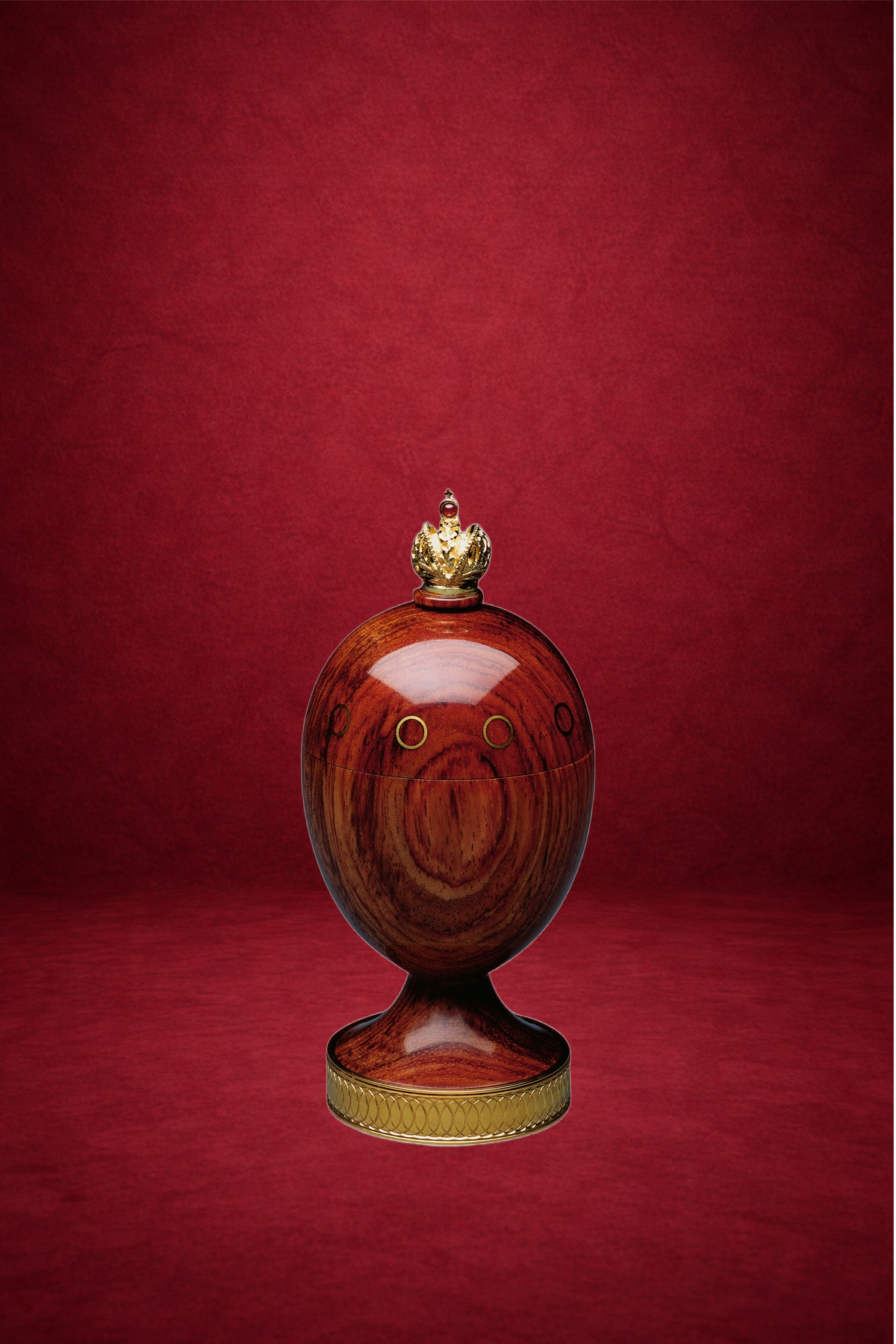 Eternity Egg creation by Theo Fabergé featuring intricate engraved metalwork and detailed gold craftsmanship.