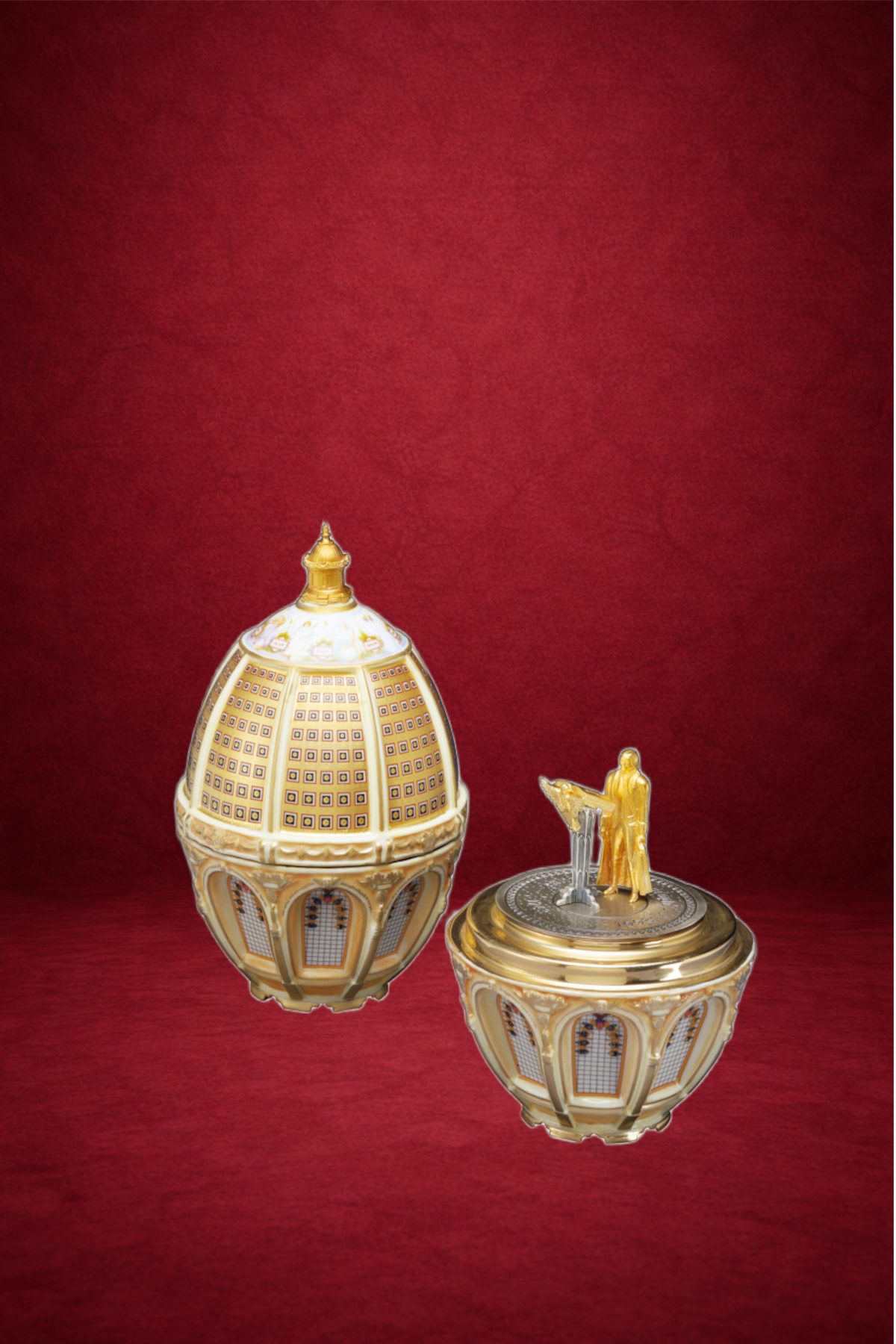 Enlighten the People Egg creation by Theo Fabergé inspired by Japanese sakura blossoms with delicate enamel detailing.