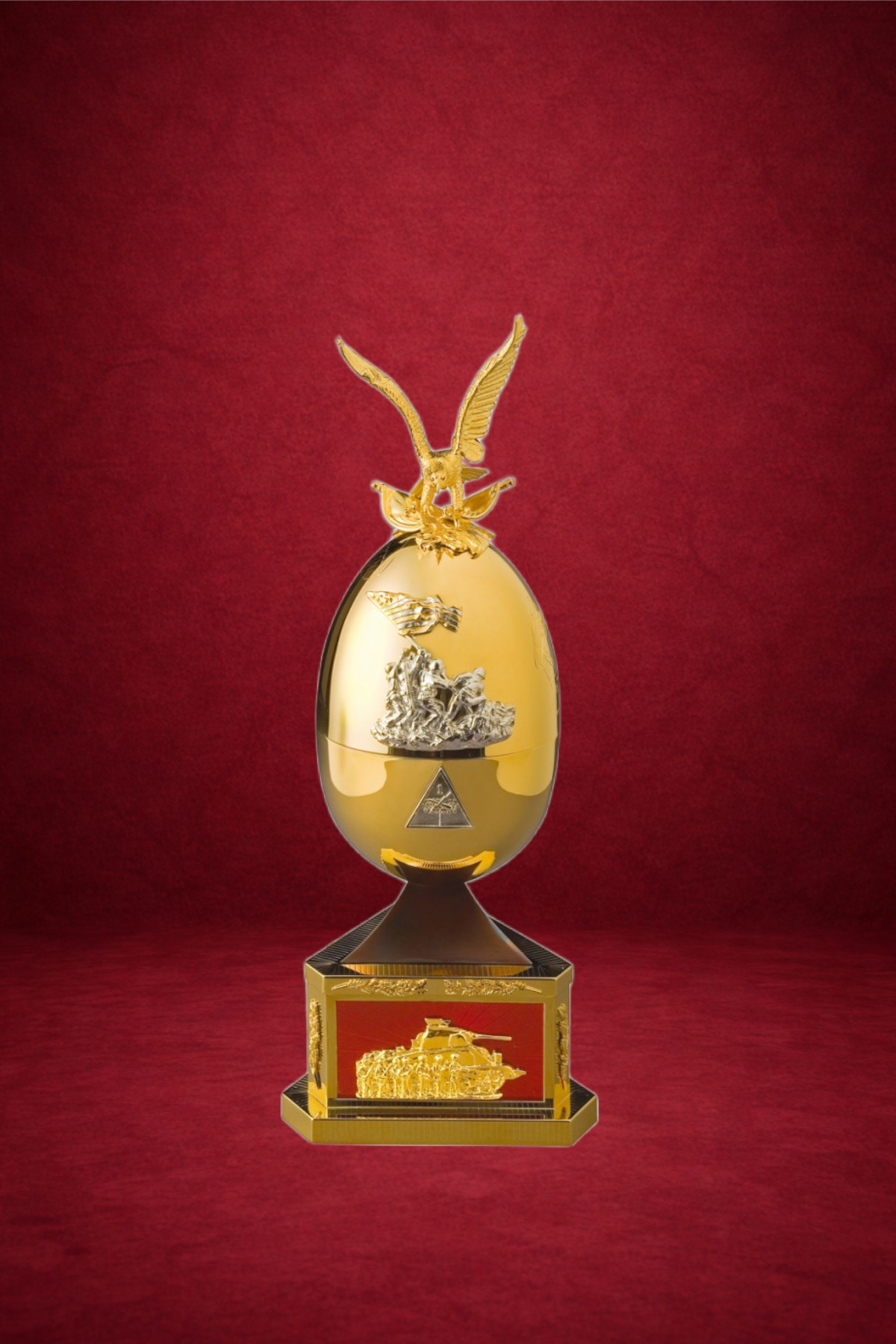 Victory Egg creation by Theo Fabergé inspired by bright summer landscapes and floral motifs.