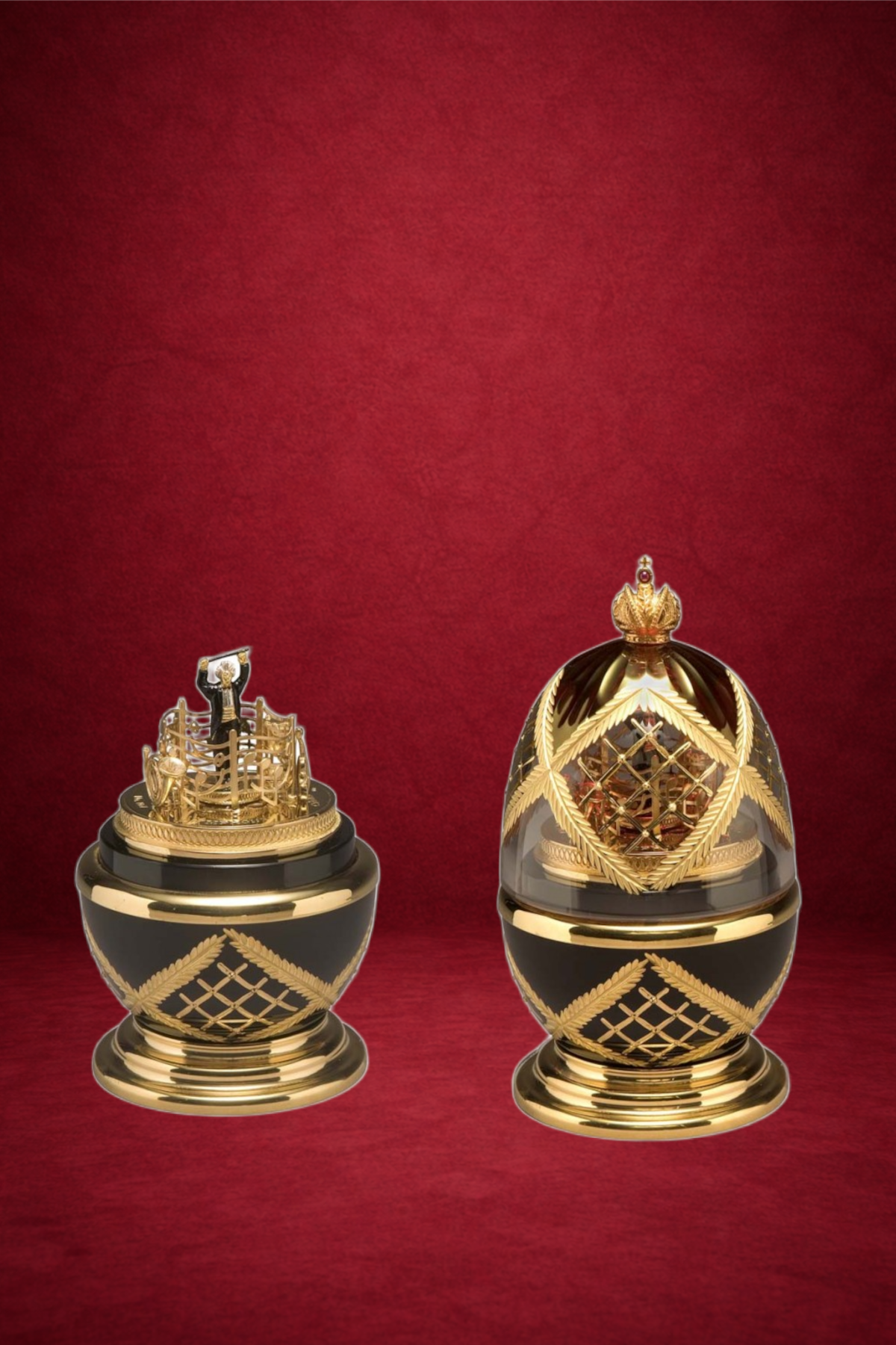 Symphony Egg creation by Theo Fabergé inspired by the Samson fountain at Peterhof.