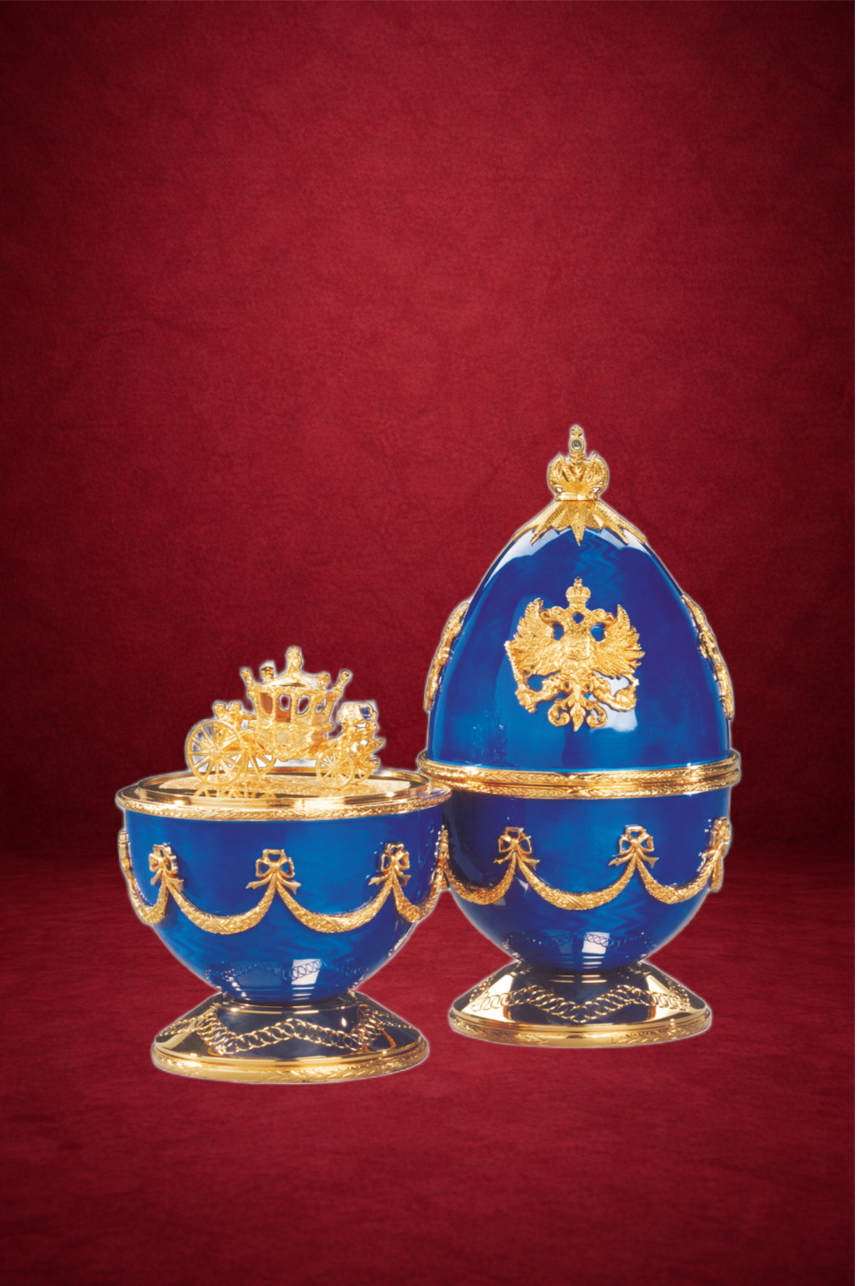 Celebration Egg creation by Theo Fabergé inspired by northern polar themes with detailed enamel and gold craftsmanship.