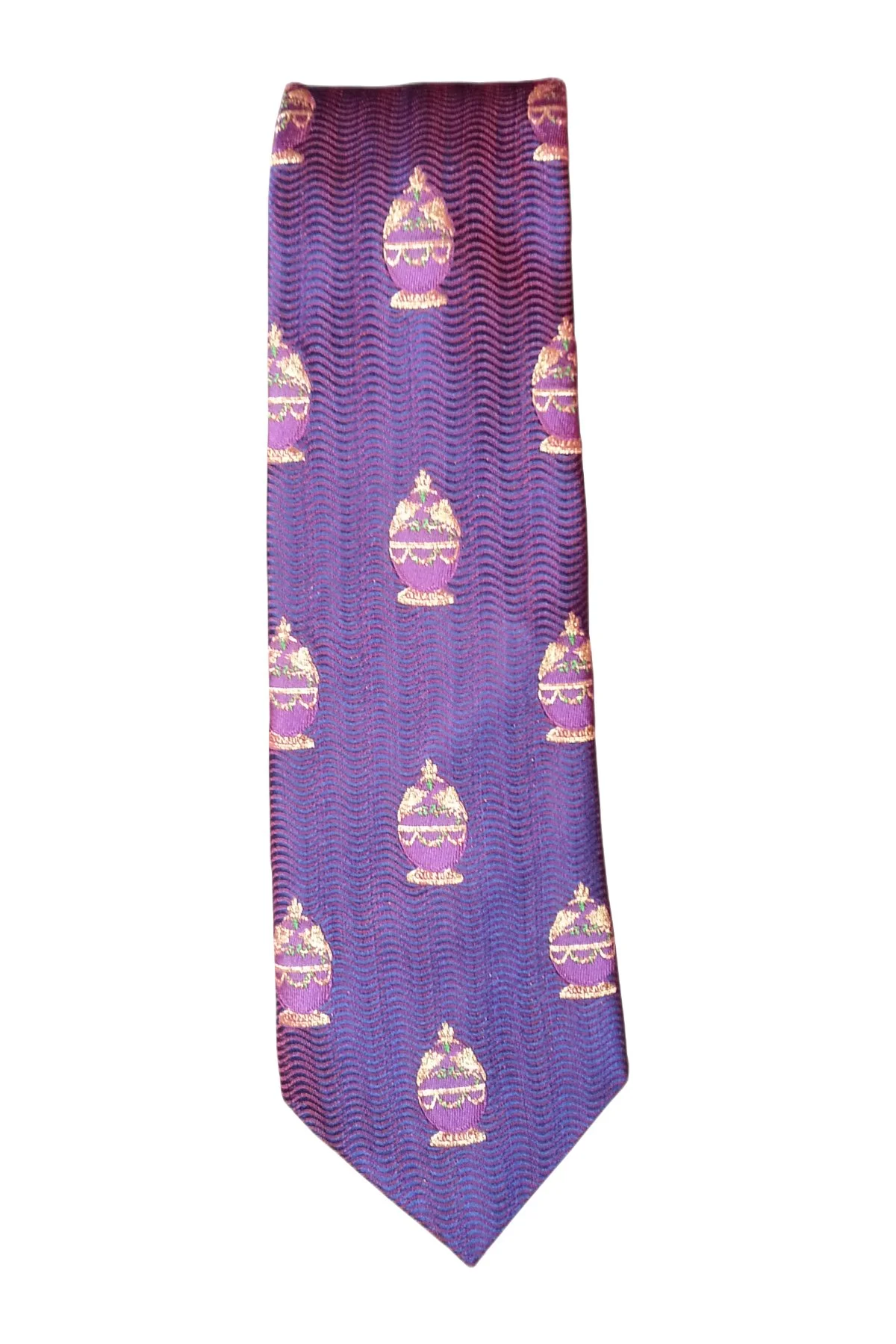 Purple Bird Of Paradise Tie, an original Theo Fabergé creation in silk.
