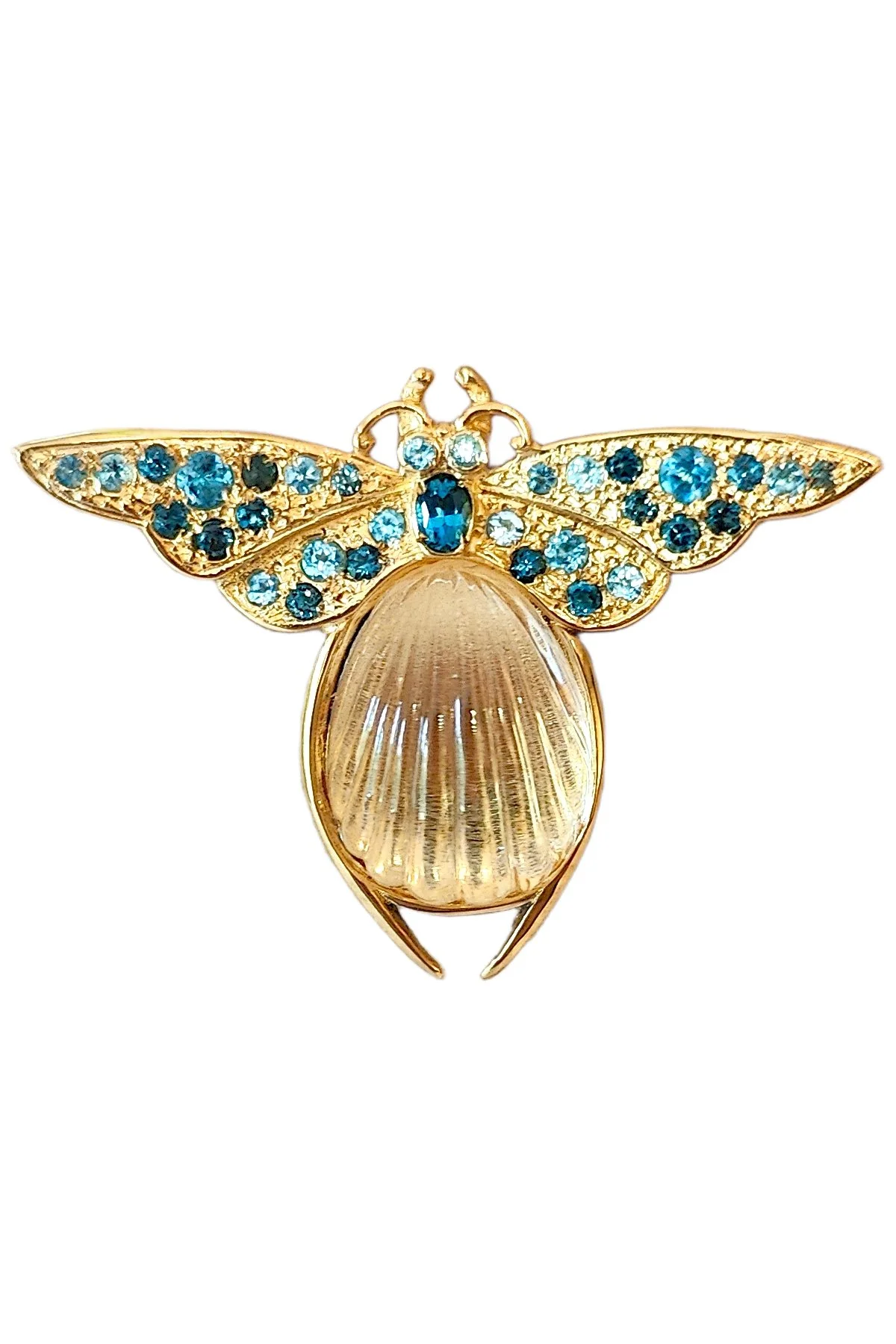 Papillon Pendant Topaz by Theo Fabergé in crystal, topaz and sterling silver.