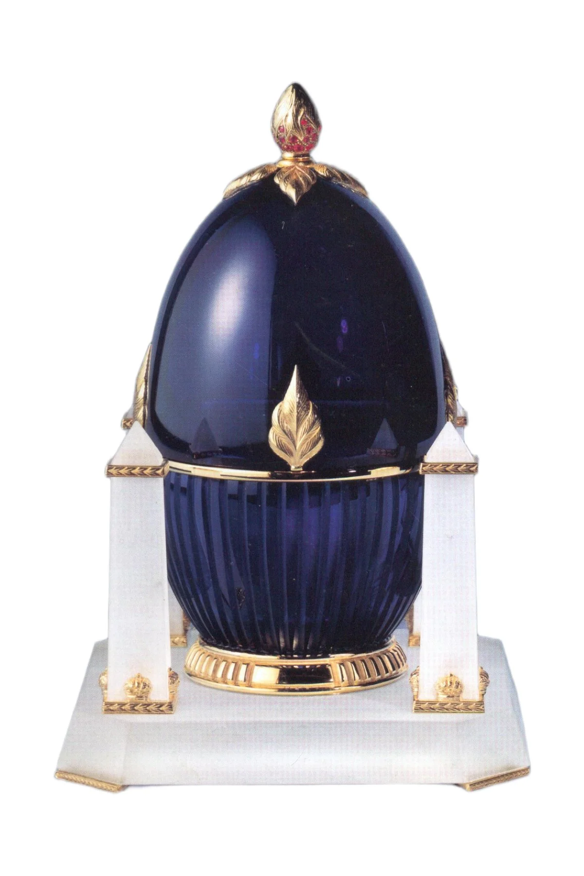 Egg of the Covenant creation by Theo Fabergé inspired by biblical symbolism crafted in gold and enamel.