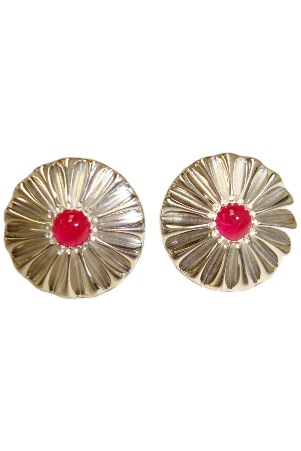 Sunburst Cufflinks Ruby by Theo Fabergé in diamonds and rubies.