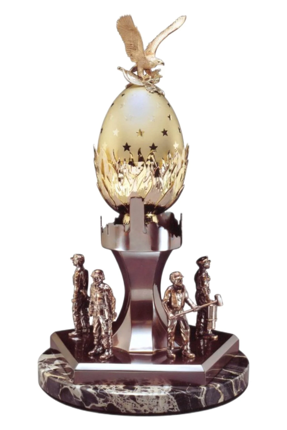 The New Patriot Egg by Theo Fabergé, shown from the front.