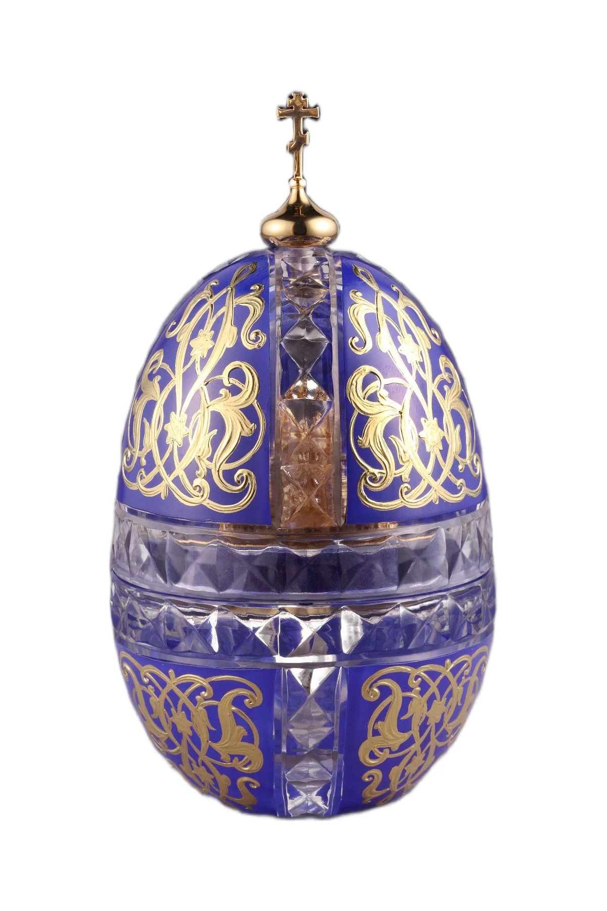 Russian Cathedral egg creation by Theo Fabergé inspired by Russian Orthodox cathedral architecture.