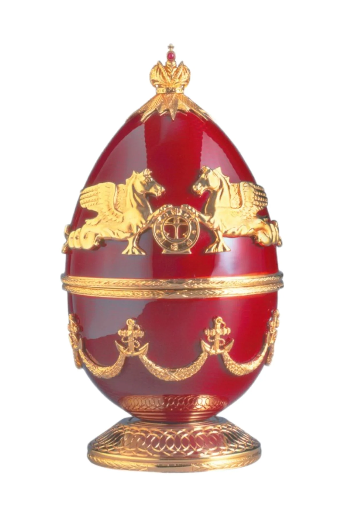The Peter the Great Egg by Theo Fabergé, shown from the front.