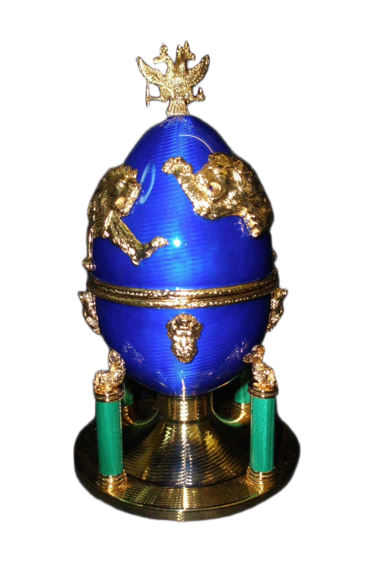 Samson egg creation by Theo Fabergé inspired by the Samson fountain at Peterhof.
