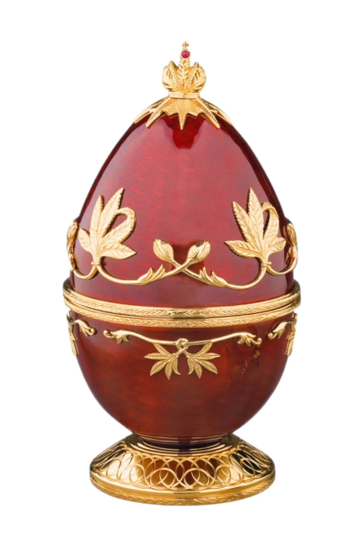 The Red Admiral Egg by Theo Fabergé, shown from the front.