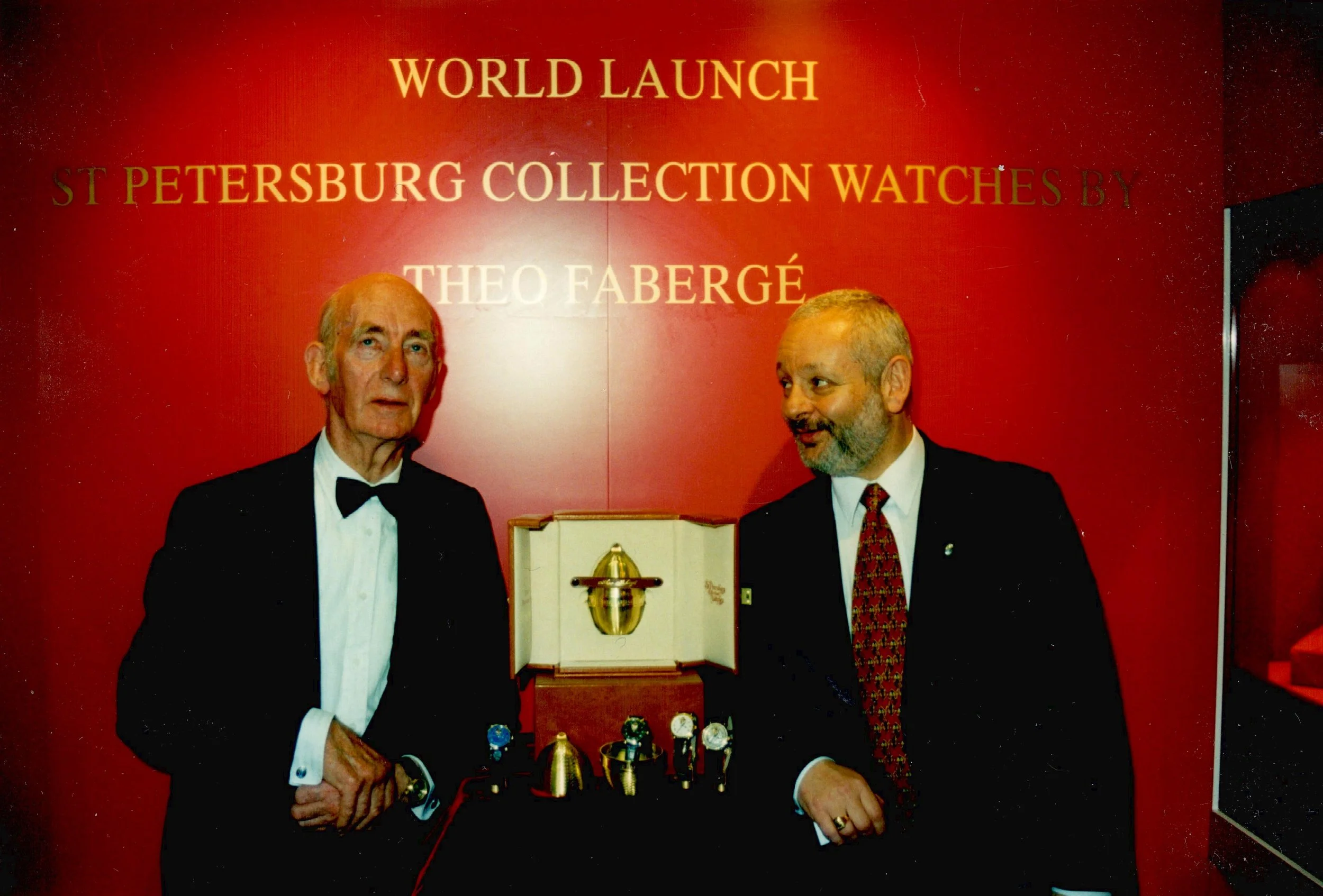 Theo Fabergé with Chairman Philip at the launch event of the Theo Fabergé watch collection.