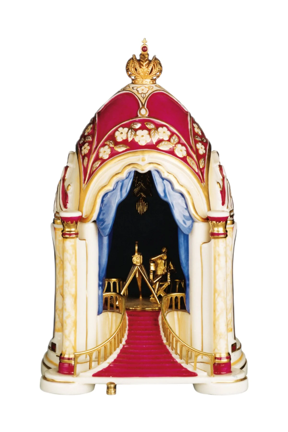 The Birth Of The Cinema Egg by Theo Fabergé, shown from the front.