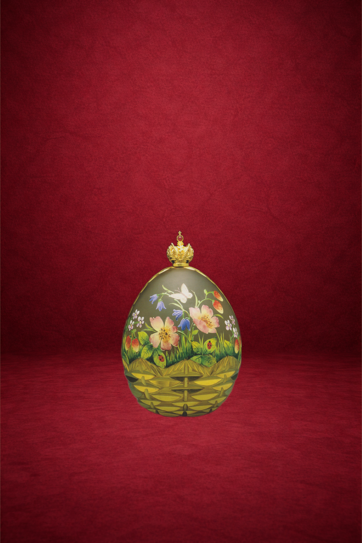 Summer egg creation by Theo Fabergé inspired by bright summer landscapes and floral motifs.