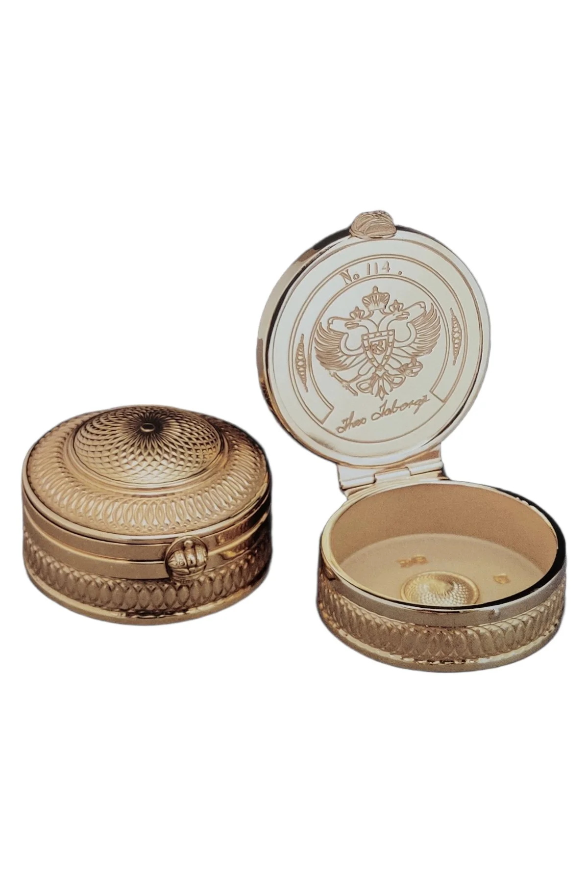 Anniversary Box Vermeil presented in its fitted carriage case.