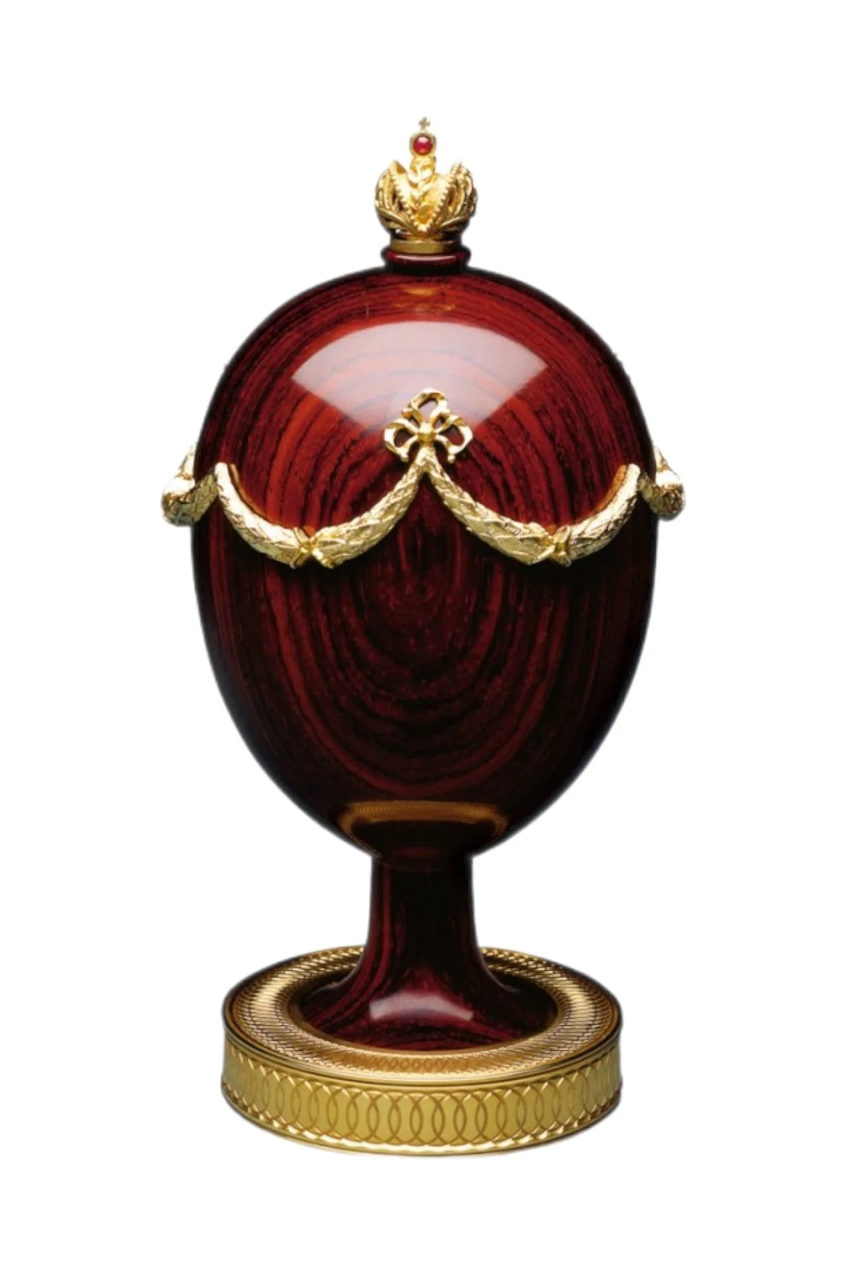 The Swag Egg by Theo Fabergé, shown from the front.