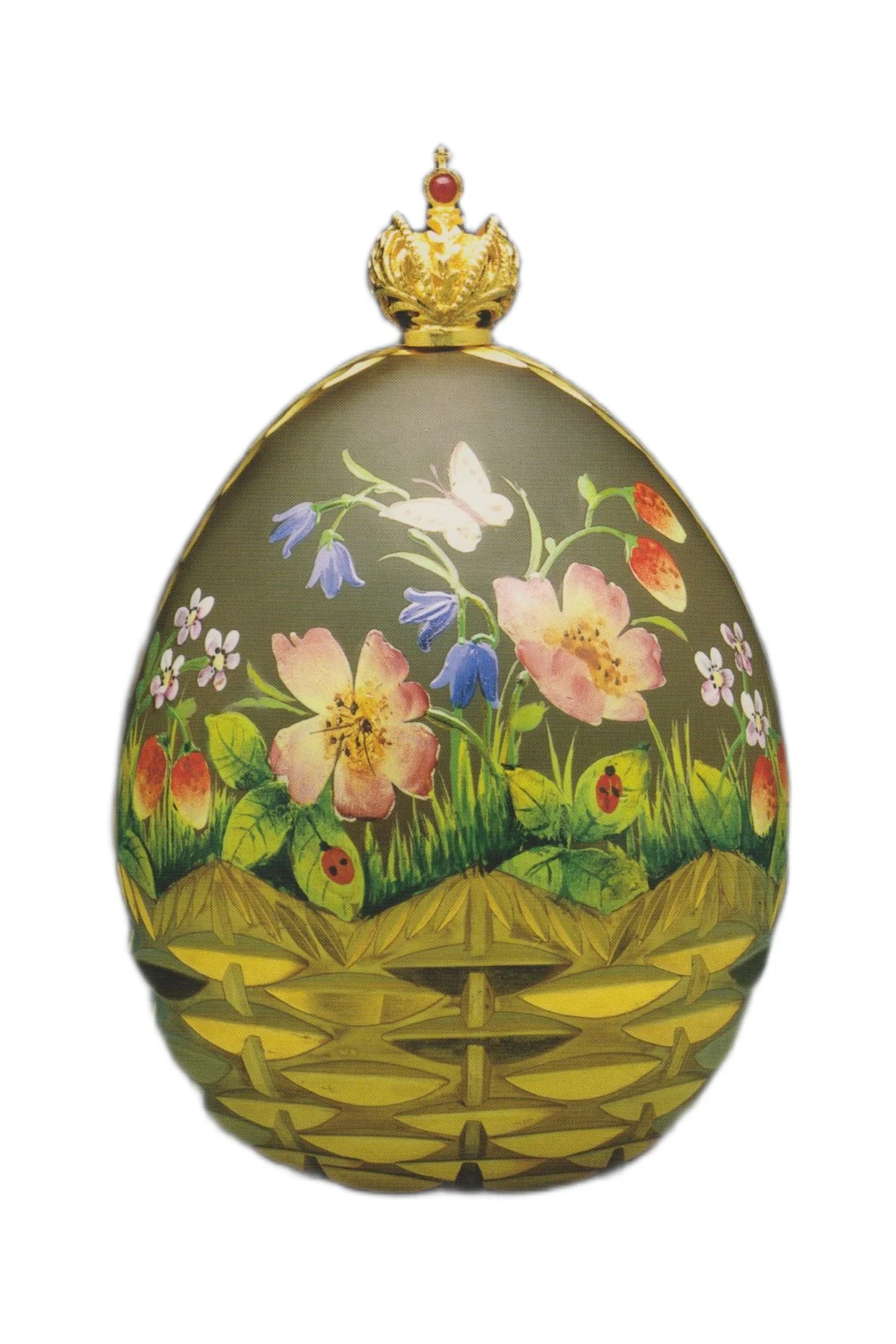 Summer egg creation by Theo Fabergé inspired by bright summer landscapes and floral motifs.