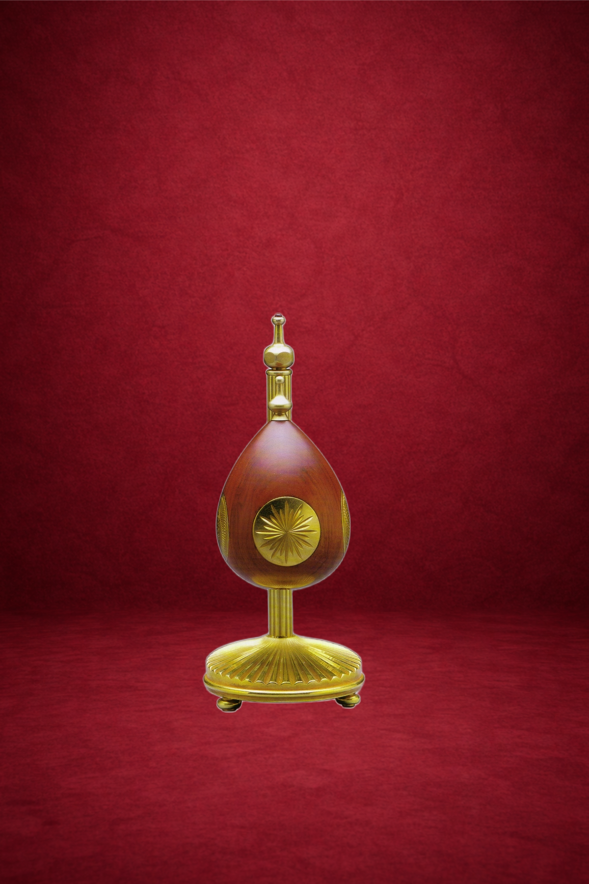 Sunburst Egg creation by Theo Fabergé inspired by Russian Orthodox cathedral architecture.