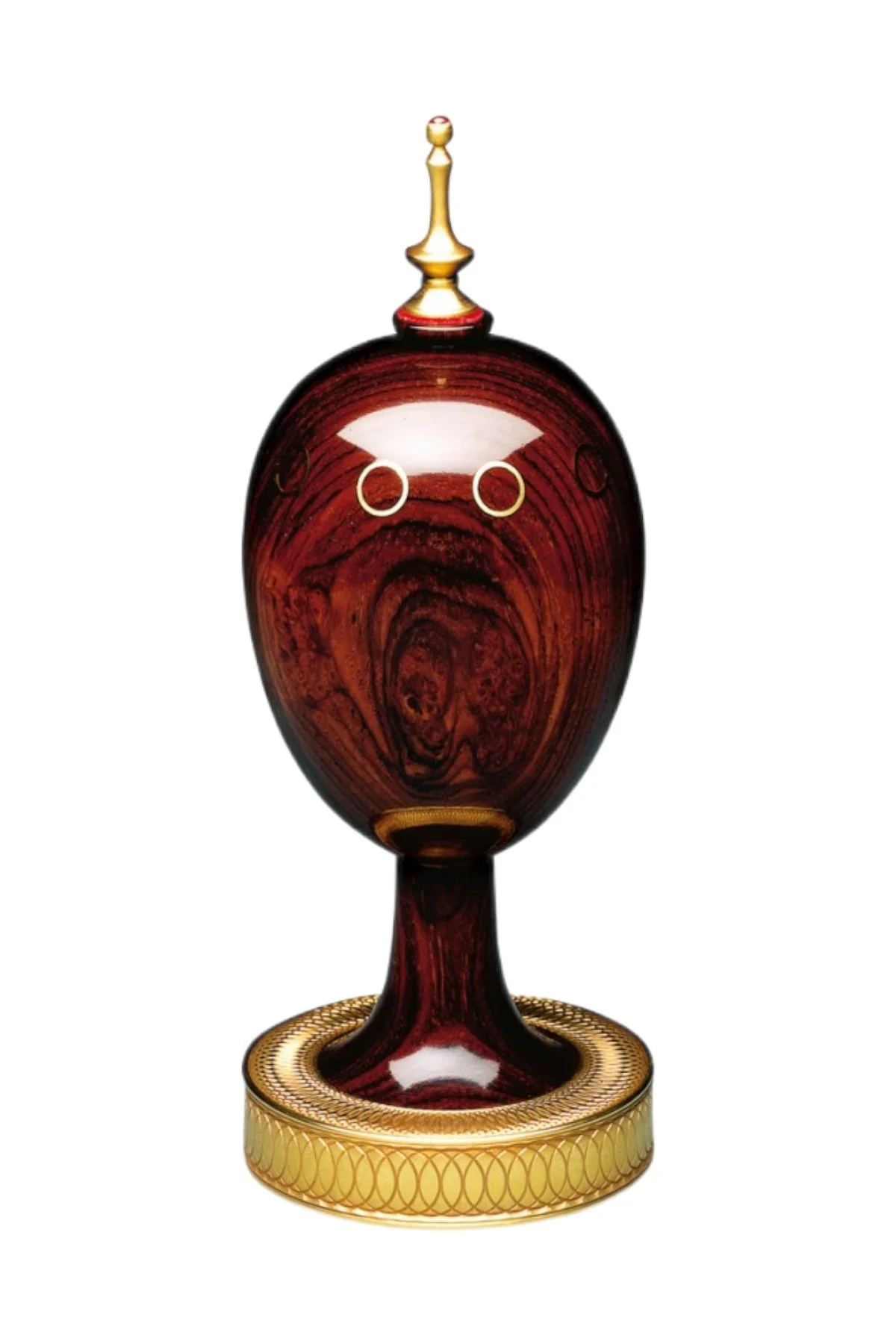 The Scribe Egg by Theo Fabergé, shown from the front.