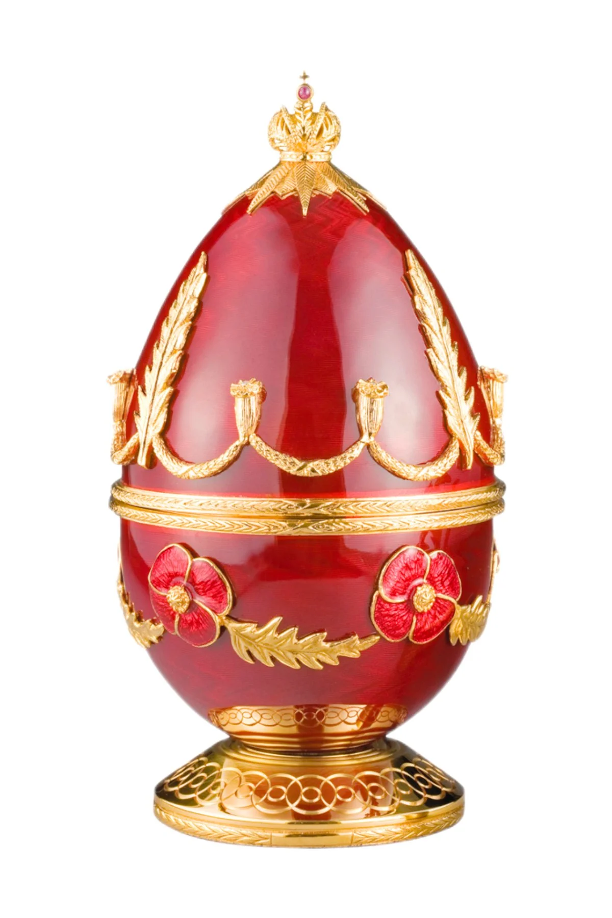 The Poppy Egg by Theo Fabergé, shown from the front.