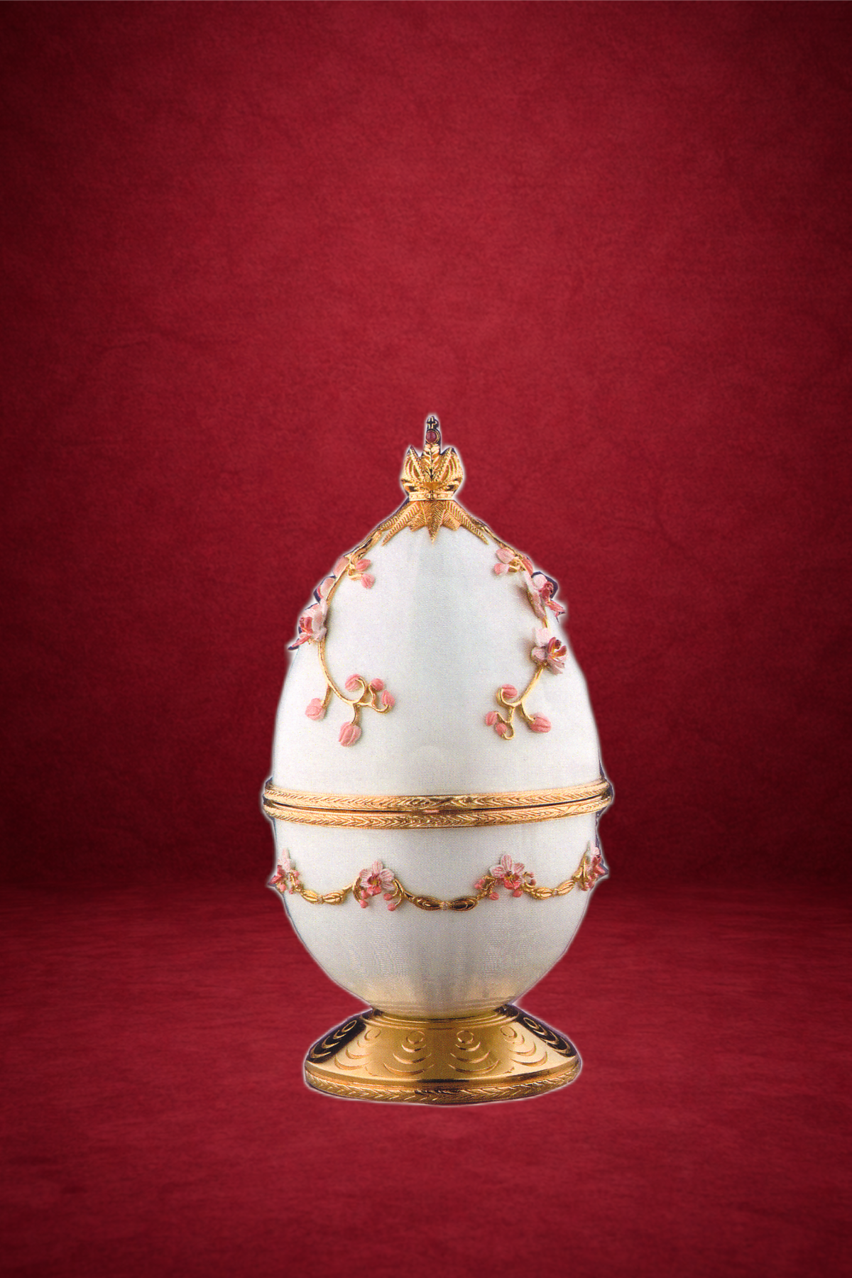 Pink Orchid Egg creation by Theo Fabergé inspired by maritime themes and oceanic imagery.
