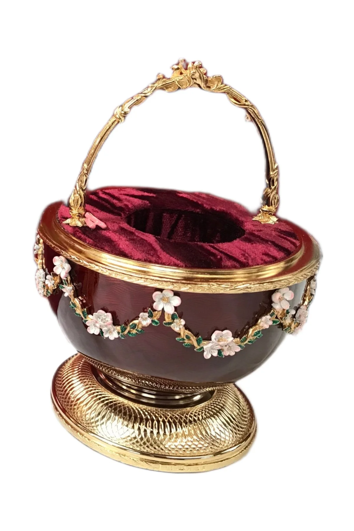 Firebird Egg open to reveal its handcrafted surprise.