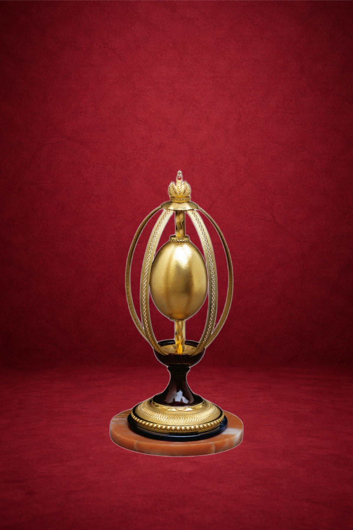 Presentation Golden Egg creation by Theo Fabergé inspired by Russian imperial theatre heritage.